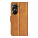 For Asus Zenfone 9 Dual-side Magnetic Buckle Horizontal Flip Leather Phone Case(Yellow)