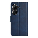 For Asus Zenfone 9 Dual-side Magnetic Buckle Horizontal Flip Leather Phone Case(Dark Blue)