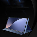 For Xiaomi 12 Lite Plated Mirror Horizontal Flip Leather Case with Holder(Purple Blue)