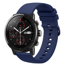 For Amazfit Stratos 22mm Solid Color Soft Silicone Watch Band(Navy Blue)