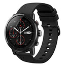 For Amazfit Stratos 22mm Solid Color Soft Silicone Watch Band(Black)