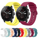 For Amazfit Stratos 22mm Solid Color Soft Silicone Watch Band(Yellow)
