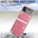 For Samsung Galaxy Z Flip4 JUNSUNMAY Glitter Leather Skin PC Folding Phone Case(Pink)