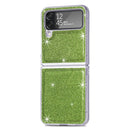 For Samsung Galaxy Z Flip4 JUNSUNMAY Glitter Leather Skin PC Folding Phone Case(Green)