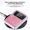 For Samsung Galaxy Z Flip4 JUNSUNMAY Glitter Leather Skin PC Folding Phone Case(Pink)