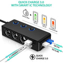 TR30 QC 3.0 Multifunctional 3 Cigarette Lighter High Power Car Charger