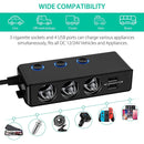 TR30 QC 3.0 Multifunctional 3 Cigarette Lighter High Power Car Charger