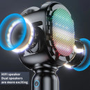 JY57 TWS Wireless Karaoke Microphone Bluetooth Handheld Portable Speaker Home KTV Player with LED Lights