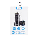 TE-P8 40W PD20W + PD20W Dual Port PD3.0 Car Charger with Type-c to Type-C Data Cable, Length: 1m(Black)