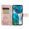 For Motorola Moto G52 Four-leaf Clasp Embossed Buckle Leather Phone Case(Rose Gold)