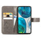 For Motorola Moto G42 Four-leaf Clasp Embossed Buckle Leather Phone Case(Gray)