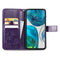 For Motorola Moto G42 Four-leaf Clasp Embossed Buckle Leather Phone Case(Purple)