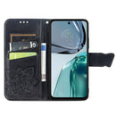 For Motorola Moto G62 Butterfly Love Flower Embossed Flip Leather Phone Case(Black)