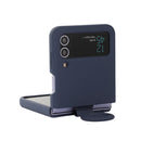For Samsung Galaxy Flip 4 Silicone Integrated Ring Buckle Phone Case(Dark Blue)