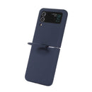 For Samsung Galaxy Flip 4 Silicone Integrated Ring Buckle Phone Case(Dark Blue)