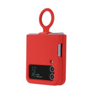 For Samsung Galaxy Flip 4 Silicone Integrated Ring Buckle Phone Case(Red)