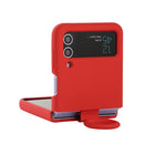 For Samsung Galaxy Flip 4 Silicone Integrated Ring Buckle Phone Case(Red)