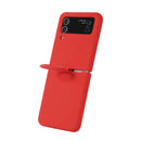 For Samsung Galaxy Flip 4 Silicone Integrated Ring Buckle Phone Case(Red)