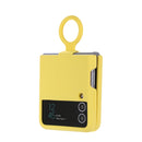 For Samsung Galaxy Flip 4 Silicone Integrated Ring Buckle Phone Case(Yellow)