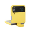 For Samsung Galaxy Flip 4 Silicone Integrated Ring Buckle Phone Case(Yellow)