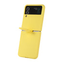 For Samsung Galaxy Flip 4 Silicone Integrated Ring Buckle Phone Case(Yellow)