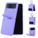 For Samsung Galaxy Flip 4 Silicone Integrated Ring Buckle Phone Case(Purple)