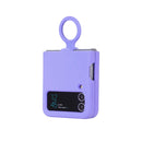 For Samsung Galaxy Flip 4 Silicone Integrated Ring Buckle Phone Case(Purple)