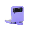 For Samsung Galaxy Flip 4 Silicone Integrated Ring Buckle Phone Case(Purple)
