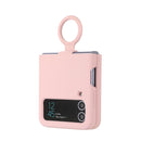 For Samsung Galaxy Flip 4 Silicone Integrated Ring Buckle Phone Case(Pink)