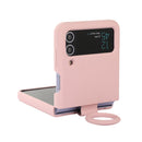 For Samsung Galaxy Flip 4 Silicone Integrated Ring Buckle Phone Case(Pink)