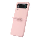 For Samsung Galaxy Flip 4 Silicone Integrated Ring Buckle Phone Case(Pink)