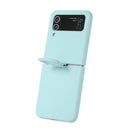 For Samsung Galaxy Flip 4 Silicone Integrated Ring Buckle Phone Case(Sky Blue)