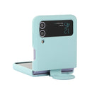 For Samsung Galaxy Flip 3 Silicone Integrated Ring Buckle Phone Case(Sky Blue)