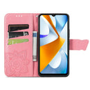 For Xiaomi Poco C40 Butterfly Love Flower Embossed Flip Leather Phone Case(Pink)