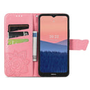 For Nokia C21 Butterfly Love Flower Embossed Flip Leather Phone Case(Pink)