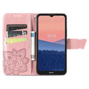 For Nokia C21 Butterfly Love Flower Embossed Flip Leather Phone Case(Rose Gold)