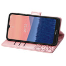 For Nokia C21 Butterfly Love Flower Embossed Flip Leather Phone Case(Rose Gold)