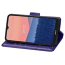 For Nokia C21 Butterfly Love Flower Embossed Flip Leather Phone Case(Dark Purple)