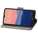 For Nokia C21 Butterfly Love Flower Embossed Flip Leather Phone Case(Gray)