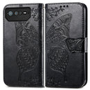 For Asus ROG Phone 6 Butterfly Love Flower Embossed Flip Leather Phone Case(Black)