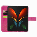 For Samsung Galaxy Z Fold4 Four-leaf Clasp Embossed Buckle Leather Phone Case(Magenta)