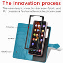 For Samsung Galaxy Z Fold4 Mandala Flower Embossed Leather Phone Case(Blue)