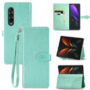 For Samsung Galaxy Z Fold4 Mandala Flower Embossed Leather Phone Case(Green)