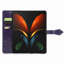 For Samsung Galaxy Z Fold4 Mandala Flower Embossed Leather Phone Case(Purple)