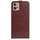For Motorola Moto G32 R64 Texture Vertical Flip Leather Phone Case(Brown)