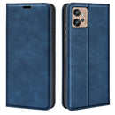 For Motorola Moto G32 Retro-skin Magnetic Suction Leather Phone Case(Dark Blue)