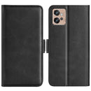 For Motorola Moto G32 Dual-side Magnetic Buckle Leather Phone Case(Black)