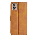 For Motorola Moto G32 Dual-side Magnetic Buckle Leather Phone Case(Yellow)