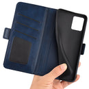 For Motorola Moto G32 Dual-side Magnetic Buckle Leather Phone Case(Dark Blue)