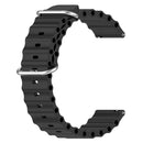 For Garmin Forerunner 55 20mm Ocean Style Silicone Solid Color Watch Band(Black)